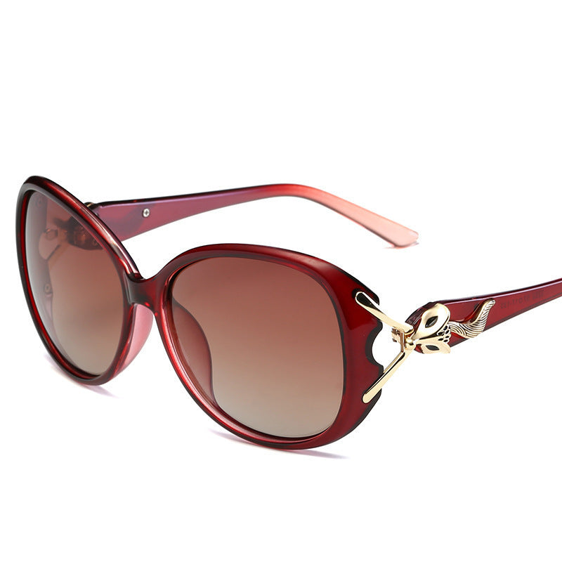 Wholesale Fox Head Metal Decoration Large Frame PC Sunglasses